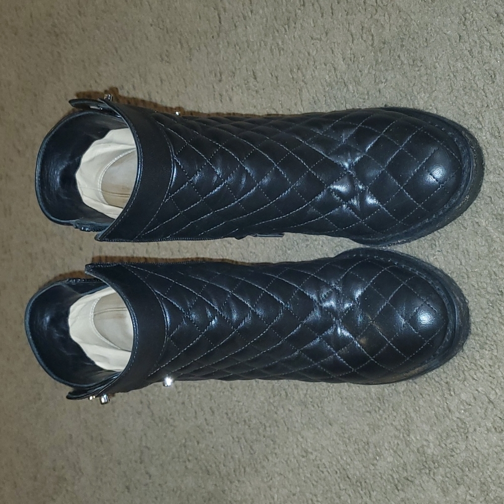 Chanel Leather Quilted Boots